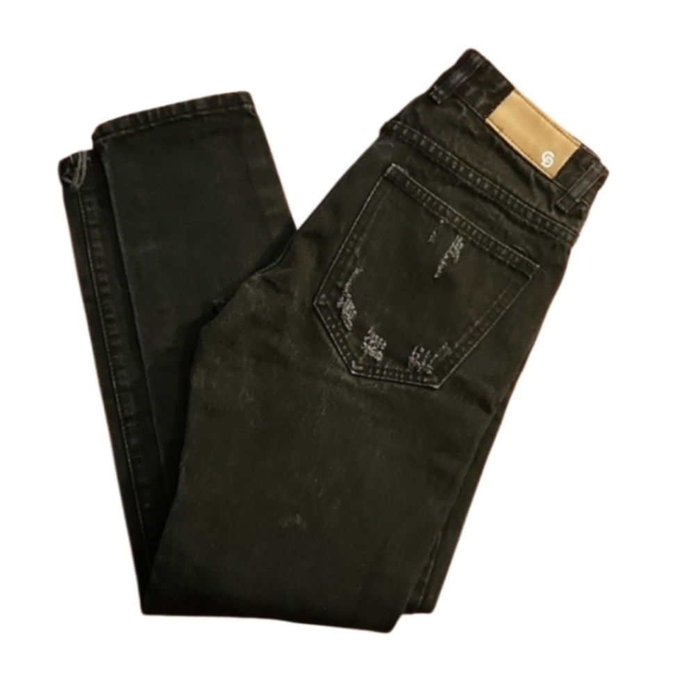 Crysp Denim Jeans Size 27 cut out Distressed jeans black